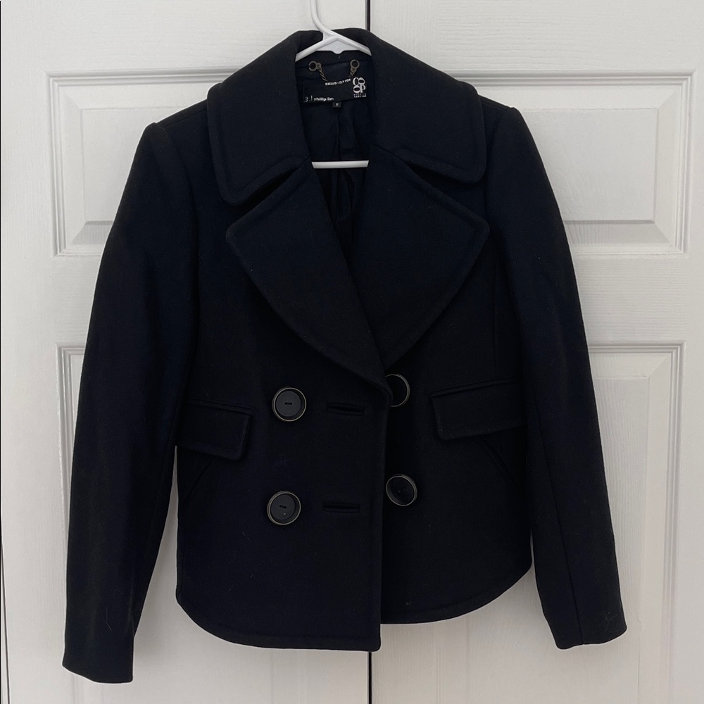 3.1 Phillip Lim Women's Classic navy/black Pea Coat